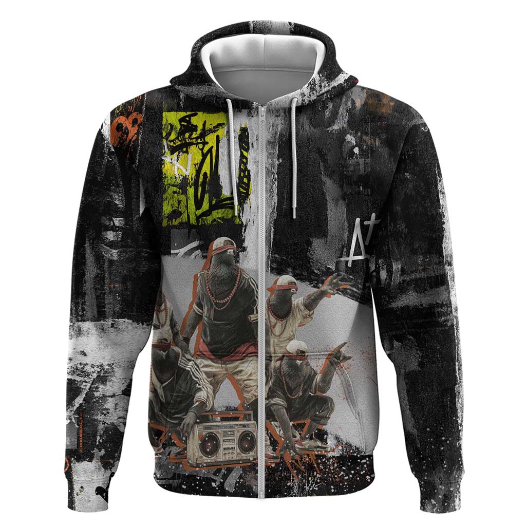 Boombox Breakdancer Hoodie with Grafiti Art and Grunge Street Hip Hop Style TS04