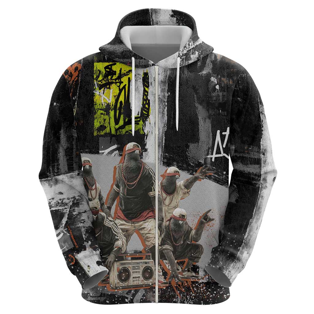 Boombox Breakdancer Hoodie with Grafiti Art and Grunge Street Hip Hop Style TS04