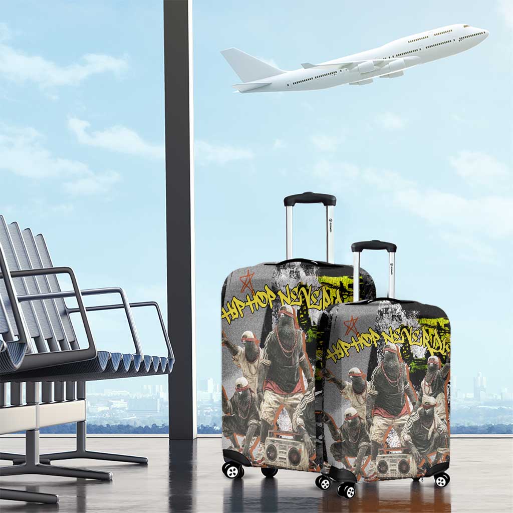 Boombox Breakdancer Luggage Cover with Grafiti Art and Grunge Street Hip Hop Style TS04