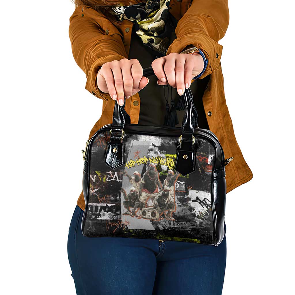 Boombox Breakdancer Shoulder Handbag with Grafiti Art and Grunge Street Hip Hop Style TS04