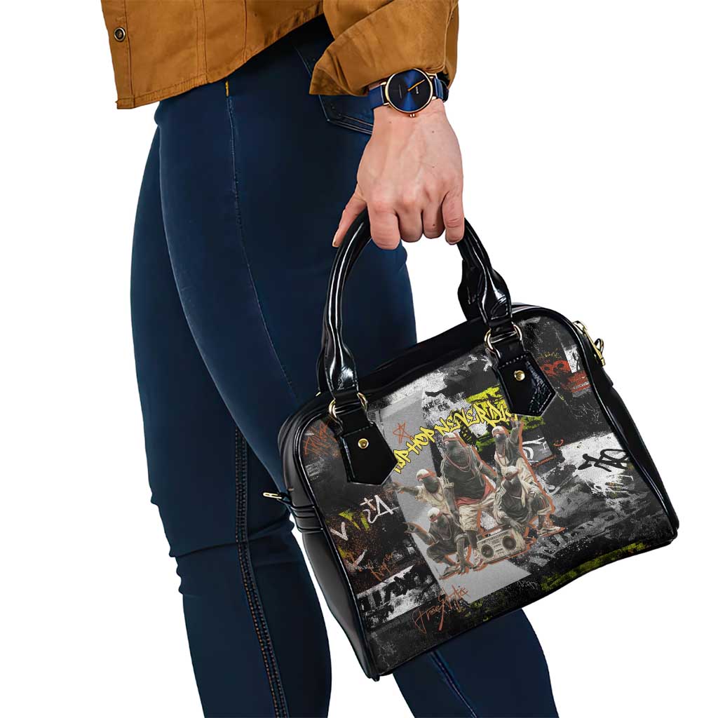 Boombox Breakdancer Shoulder Handbag with Grafiti Art and Grunge Street Hip Hop Style TS04