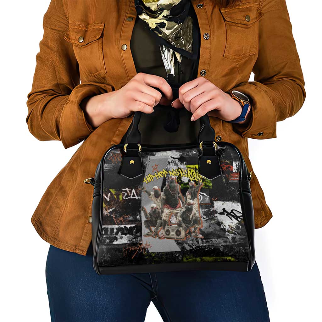 Boombox Breakdancer Shoulder Handbag with Grafiti Art and Grunge Street Hip Hop Style TS04