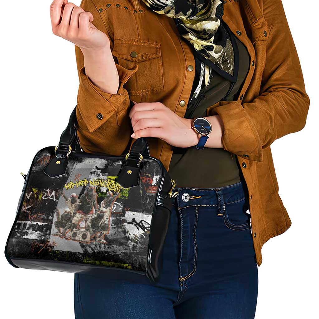 Boombox Breakdancer Shoulder Handbag with Grafiti Art and Grunge Street Hip Hop Style TS04
