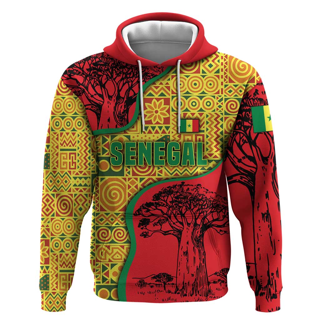 Senegal Hoodie with Baobab Tree and African Tribal Pattern Design TS04