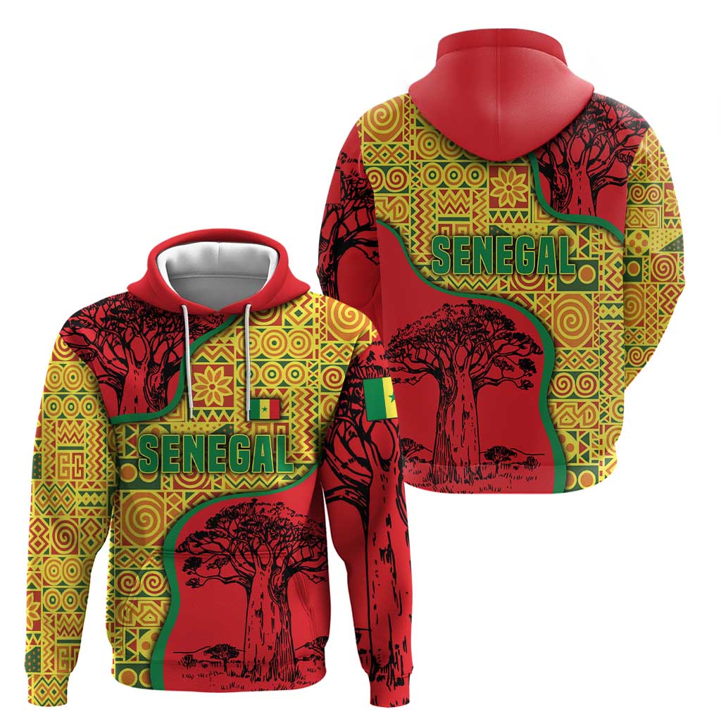 Senegal Hoodie with Baobab Tree and African Tribal Pattern Design TS04