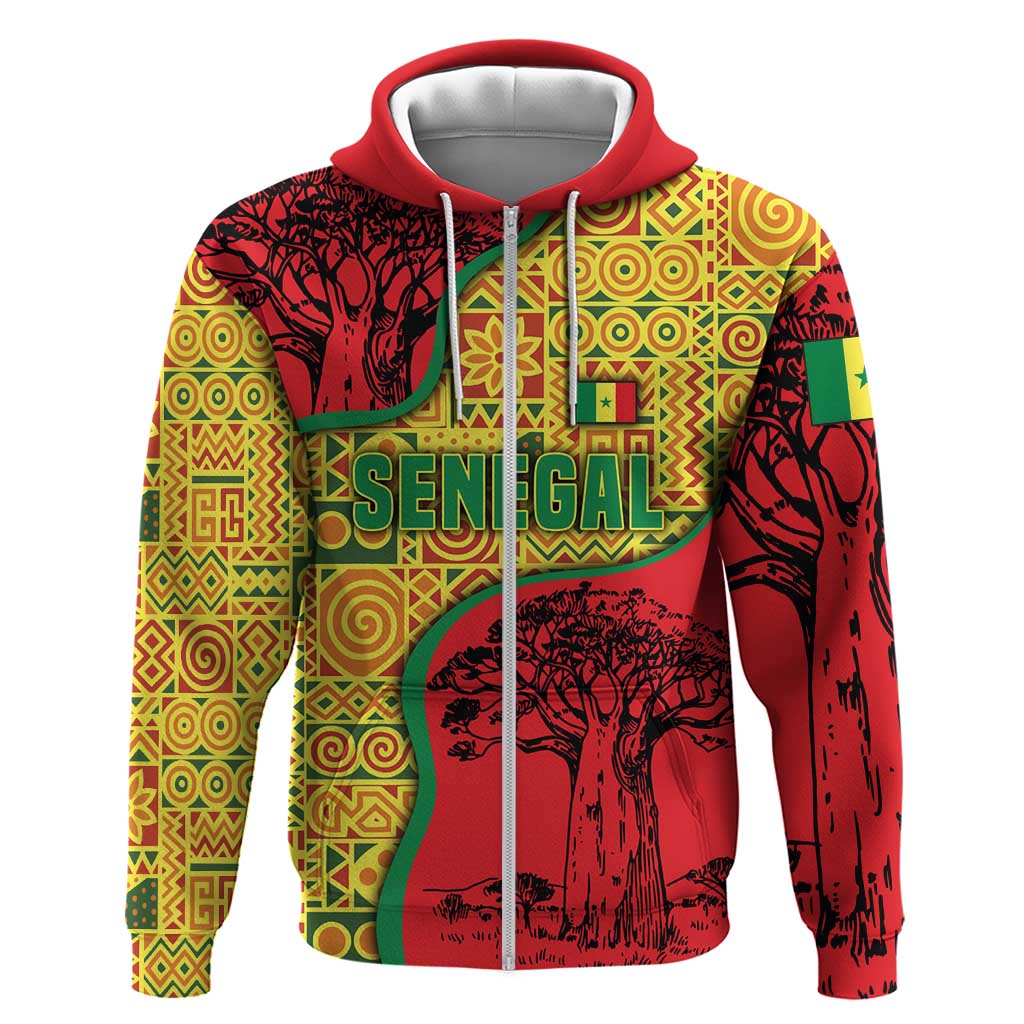 Senegal Hoodie with Baobab Tree and African Tribal Pattern Design TS04
