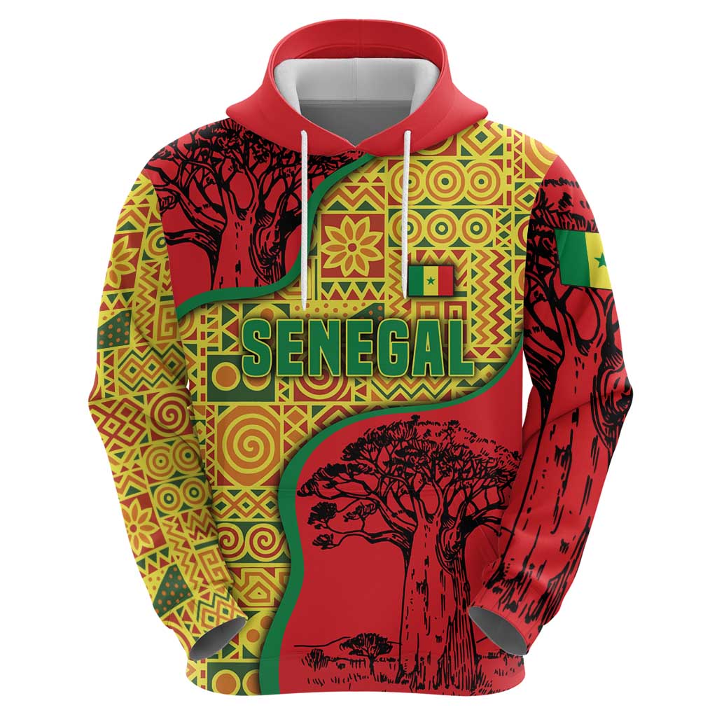 Senegal Hoodie with Baobab Tree and African Tribal Pattern Design TS04