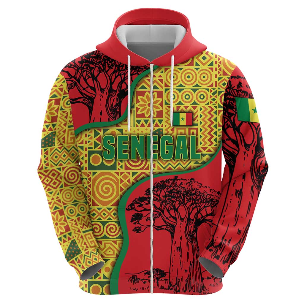 Senegal Hoodie with Baobab Tree and African Tribal Pattern Design TS04