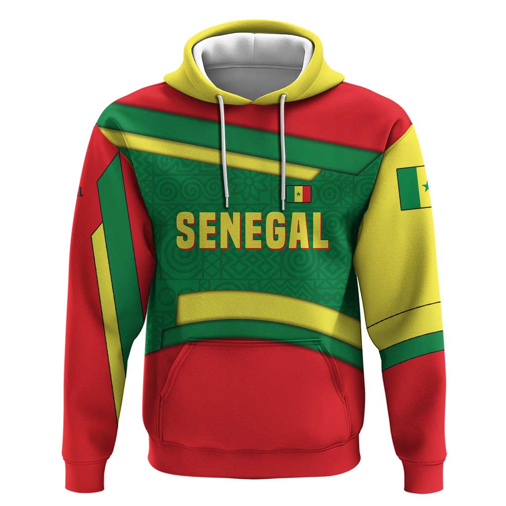 Senegal Hoodie with Flamingo Design and Rooted in Culture Slogan TS04