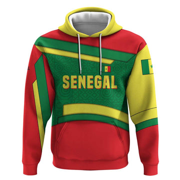 Senegal Hoodie with Flamingo Design and Rooted in Culture Slogan TS04