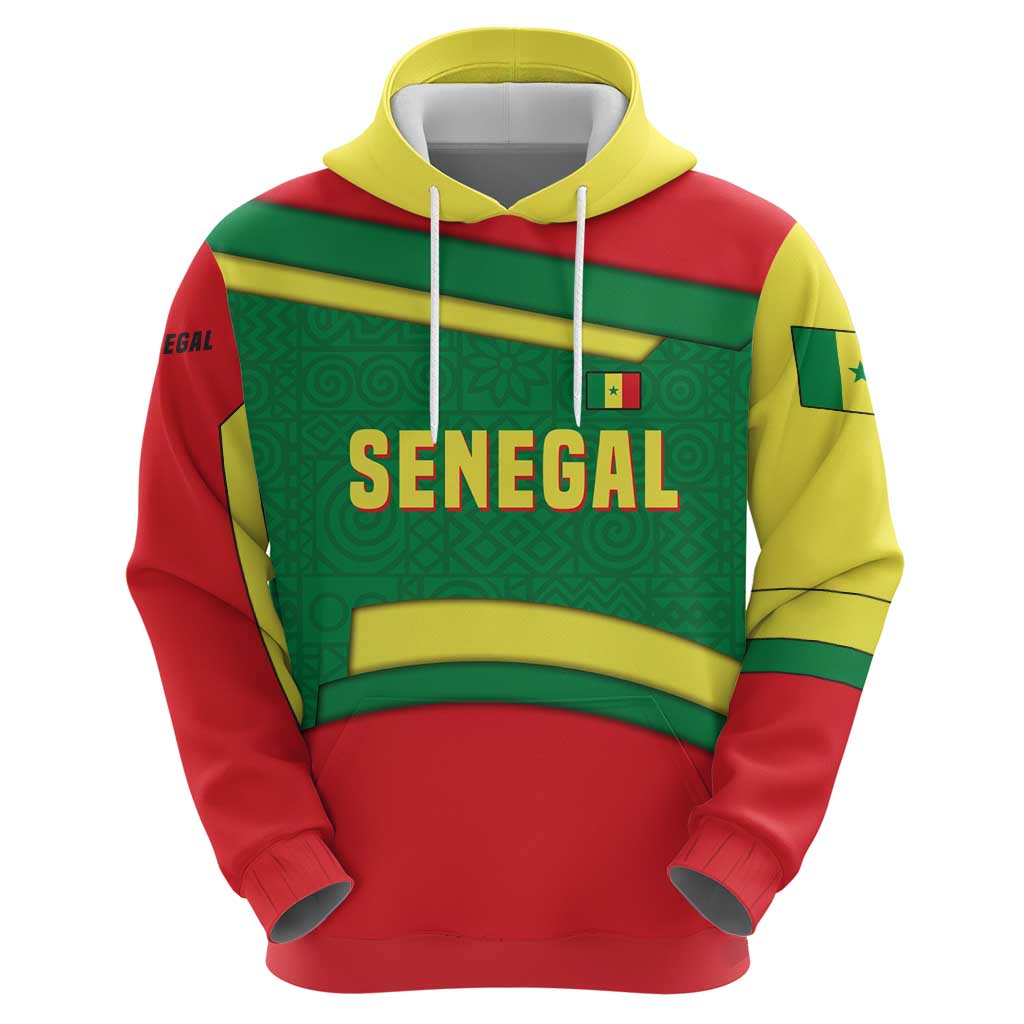 Senegal Hoodie with Flamingo Design and Rooted in Culture Slogan TS04
