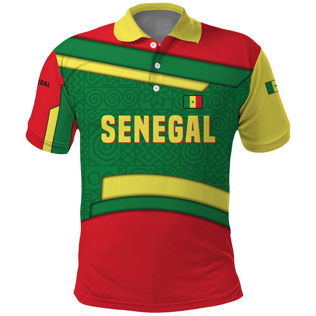 Senegal Polo Shirt with Flamingo Design and Rooted in Culture Slogan TS04