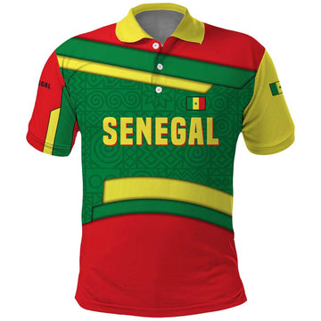 Senegal Polo Shirt with Flamingo Design and Rooted in Culture Slogan TS04