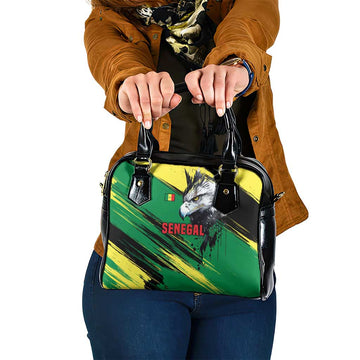 Senegal Shoulder Handbag with Bold Eagle Graphic and Brushstroke Flag Colors Design TS04
