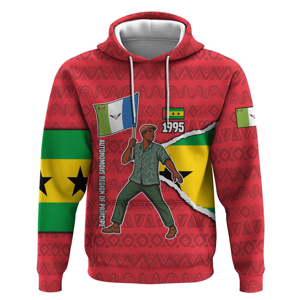 Autonomous Region of Principe Independence Hoodie with 1995 Flag Design and Cultural Pattern TS04