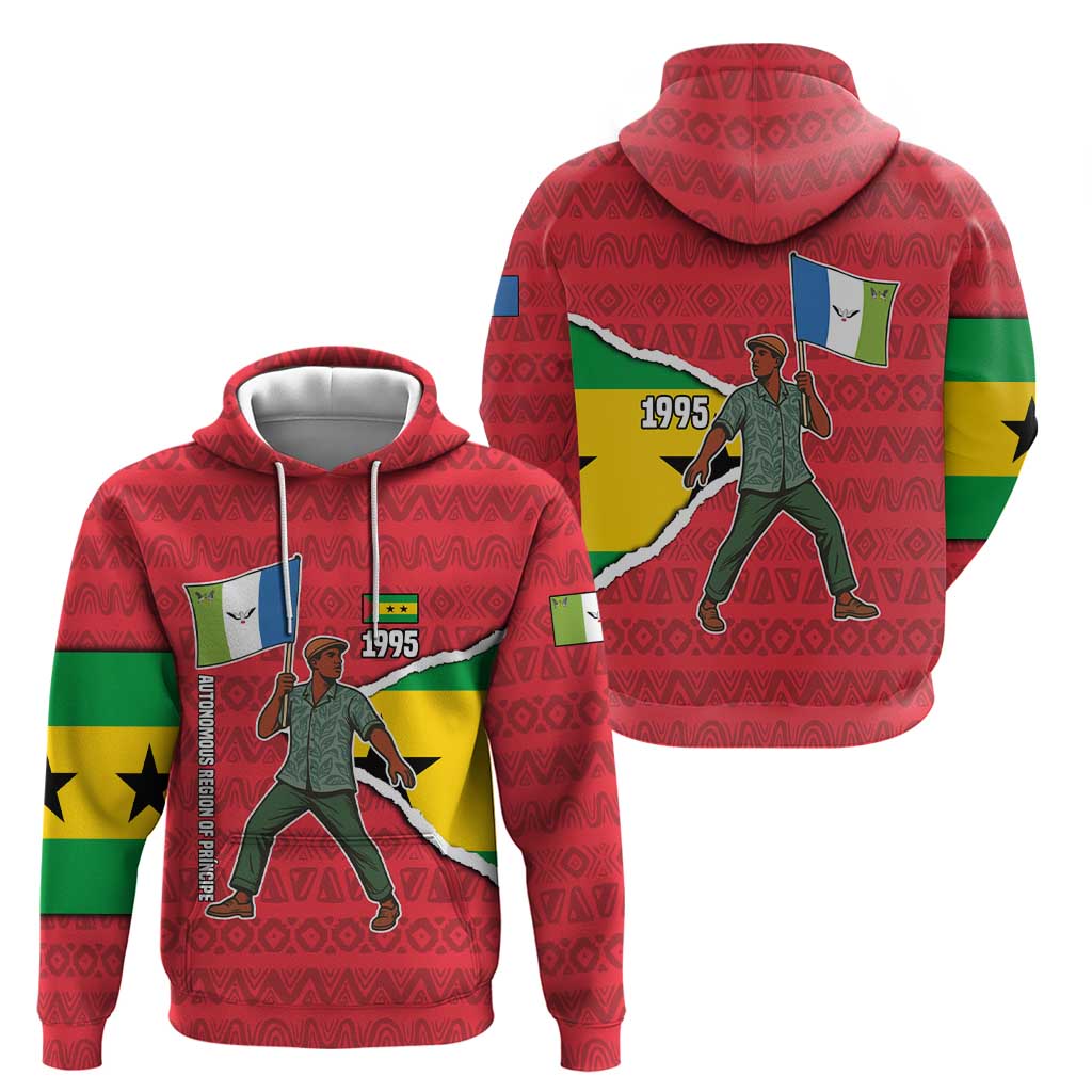 Autonomous Region of Principe Independence Hoodie with 1995 Flag Design and Cultural Pattern TS04