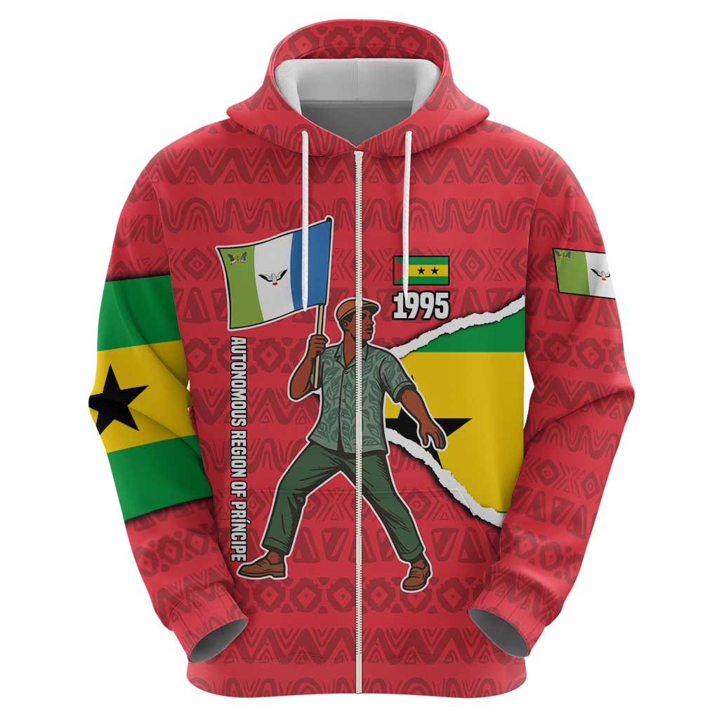 Autonomous Region of Principe Independence Hoodie with 1995 Flag Design and Cultural Pattern TS04