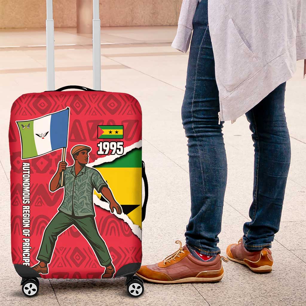 Autonomous Region of Principe Independence Luggage Cover with 1995 Flag Design and Cultural Pattern TS04