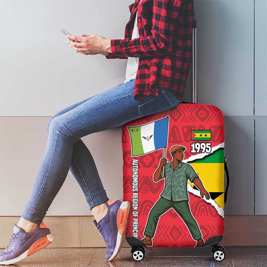 Autonomous Region of Principe Independence Luggage Cover with 1995 Flag Design and Cultural Pattern TS04