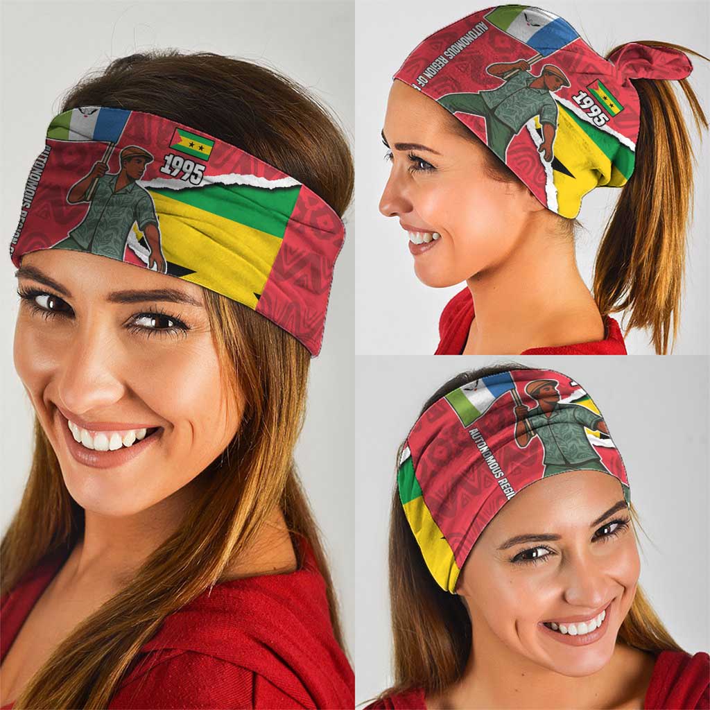 Autonomous Region of Principe Independence Neck Gaiter with 1995 Flag Design and Cultural Pattern TS04