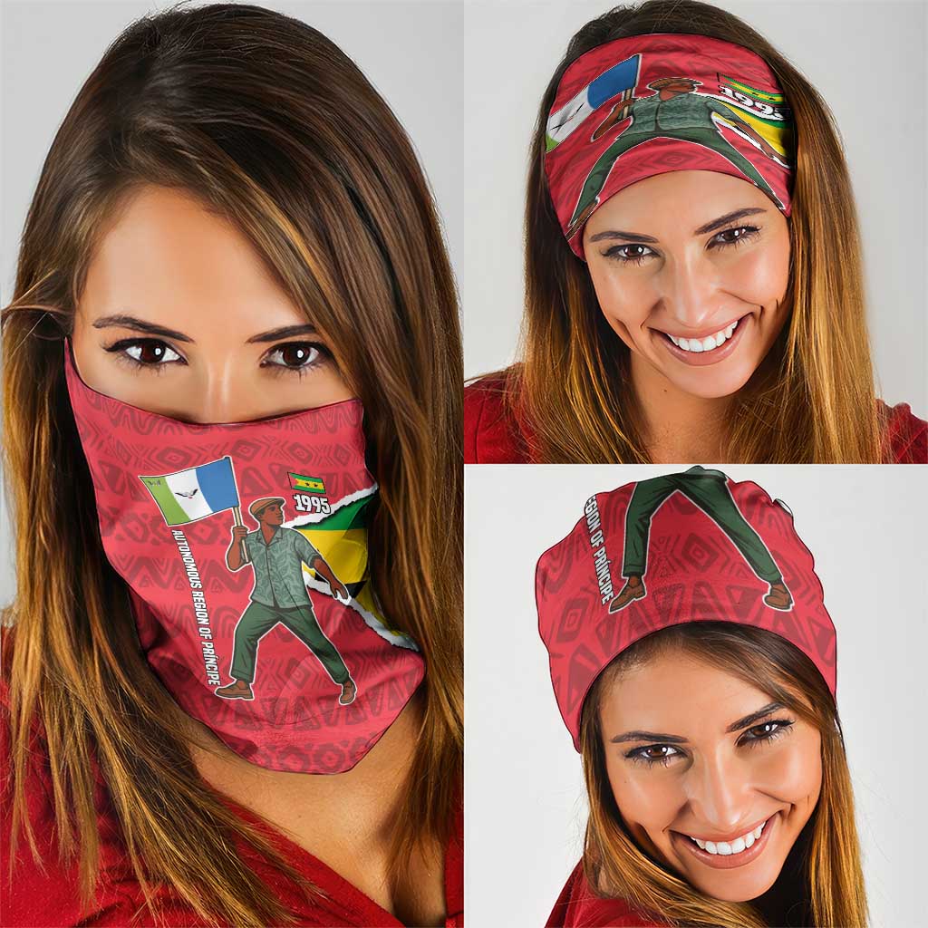Autonomous Region of Principe Independence Neck Gaiter with 1995 Flag Design and Cultural Pattern TS04