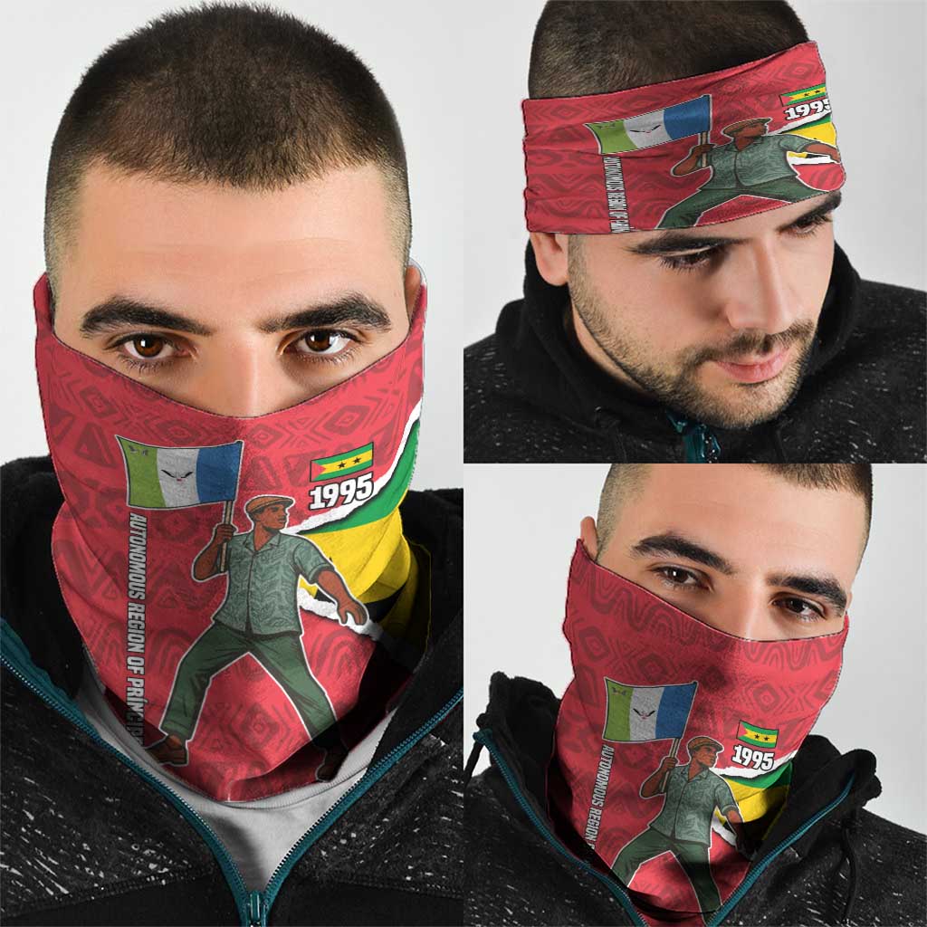 Autonomous Region of Principe Independence Neck Gaiter with 1995 Flag Design and Cultural Pattern TS04