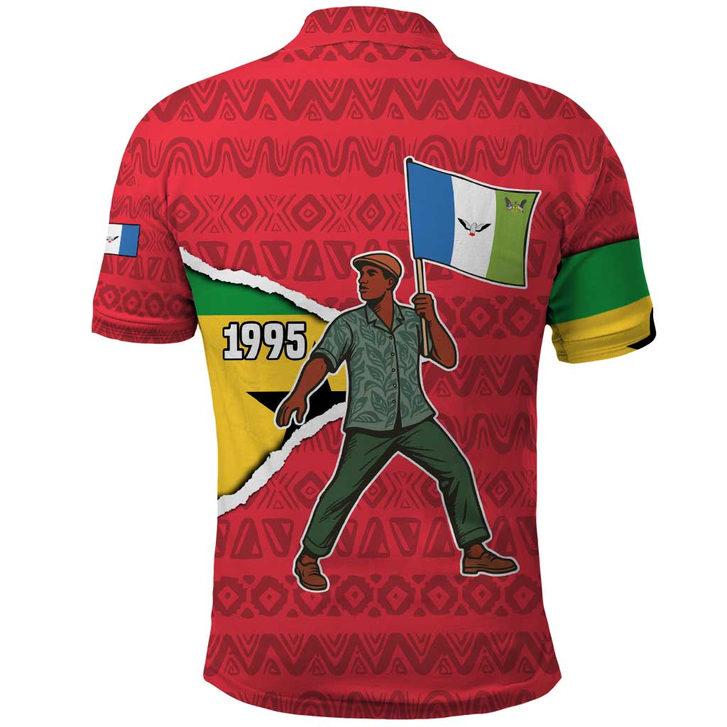 Autonomous Region of Principe Independence Polo Shirt with 1995 Flag Design and Cultural Pattern TS04