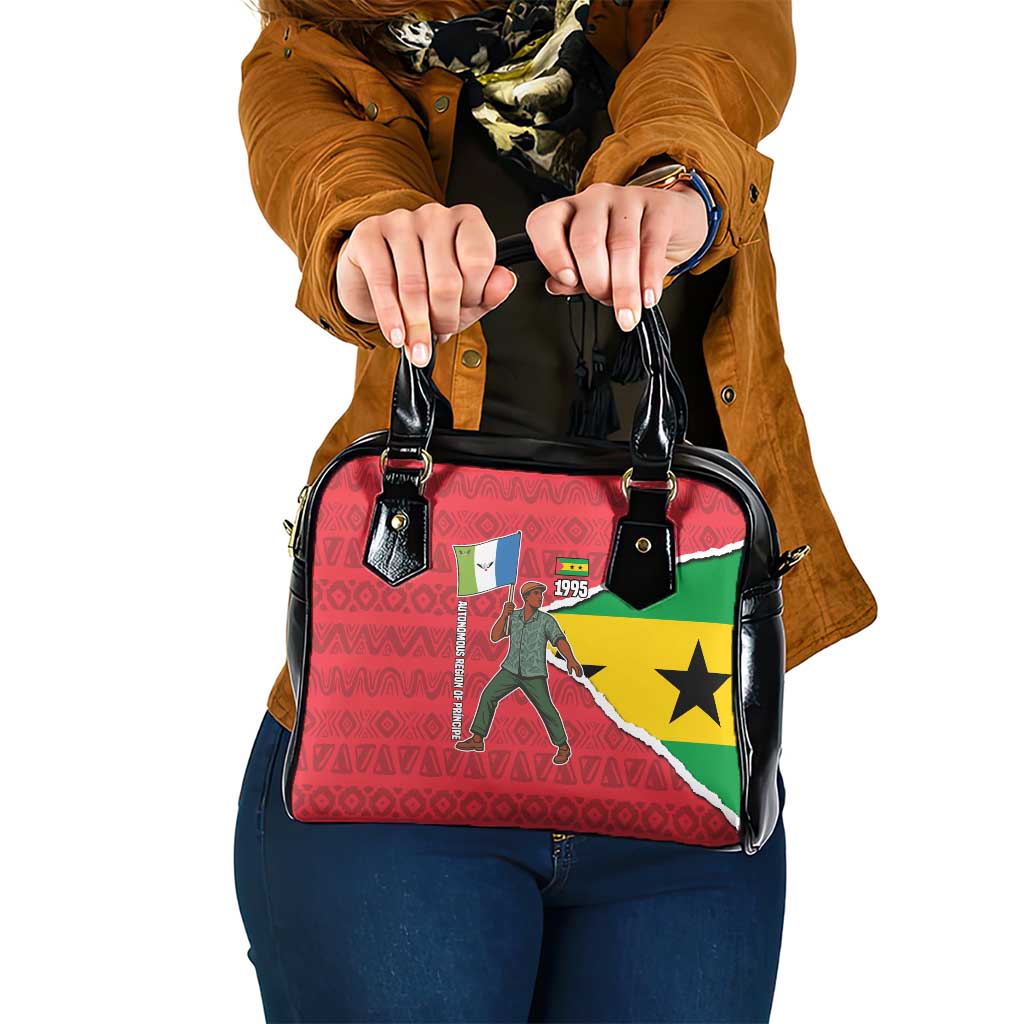 Autonomous Region of Principe Independence Shoulder Handbag with 1995 Flag Design and Cultural Pattern TS04