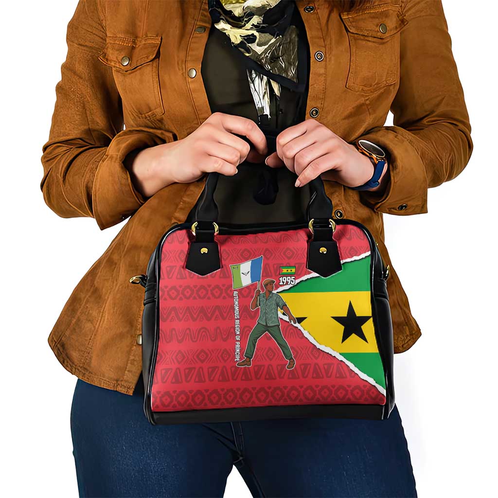Autonomous Region of Principe Independence Shoulder Handbag with 1995 Flag Design and Cultural Pattern TS04
