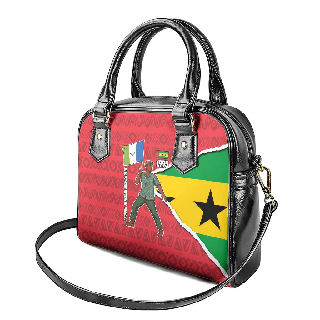 Autonomous Region of Principe Independence Shoulder Handbag with 1995 Flag Design and Cultural Pattern TS04