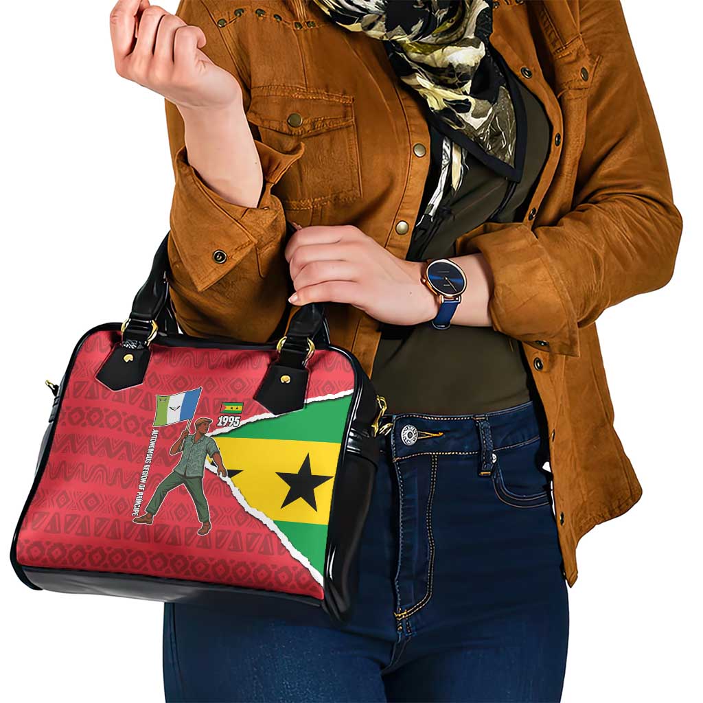 Autonomous Region of Principe Independence Shoulder Handbag with 1995 Flag Design and Cultural Pattern TS04
