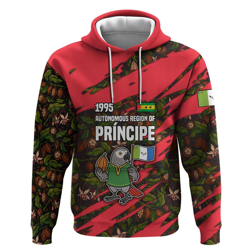 Principe Autonomous Region Hoodie with Parrot Cacao and 1995 Flag Design TS04