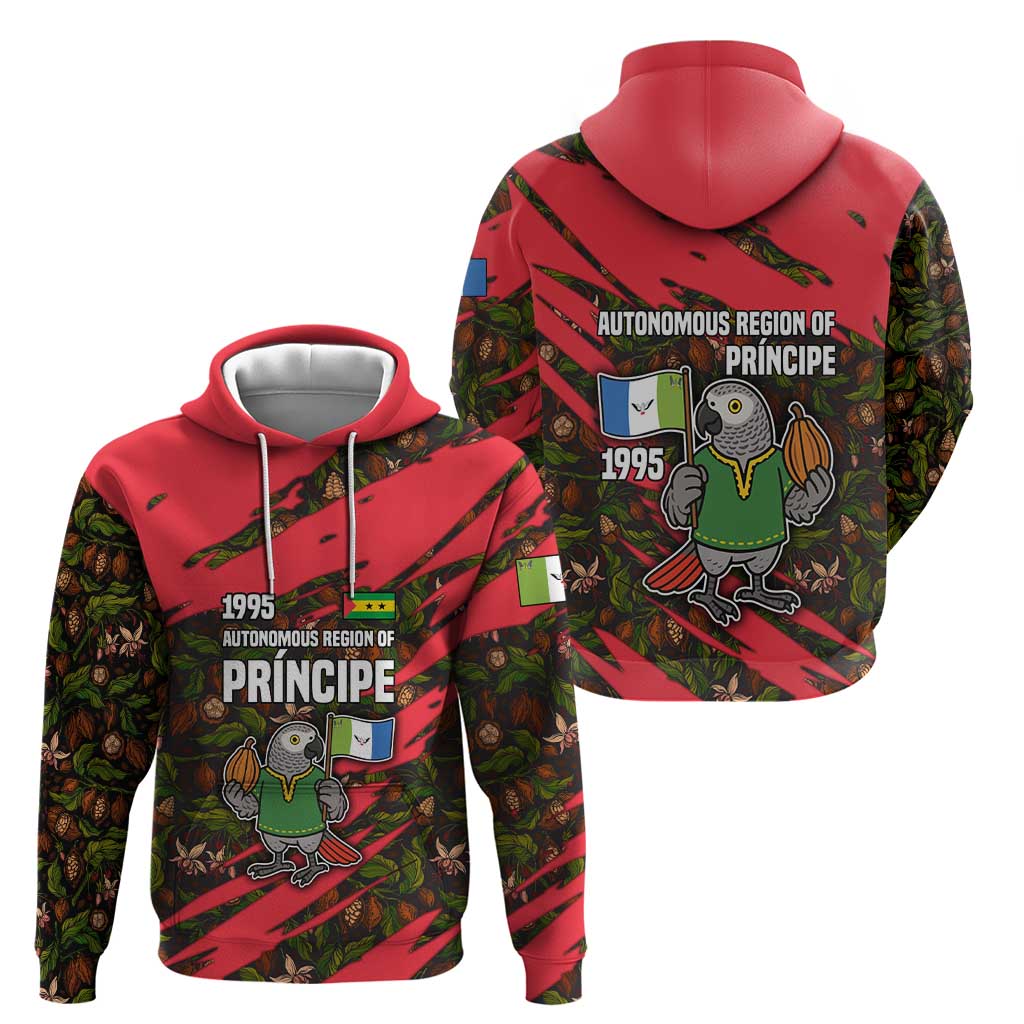 Principe Autonomous Region Hoodie with Parrot Cacao and 1995 Flag Design TS04