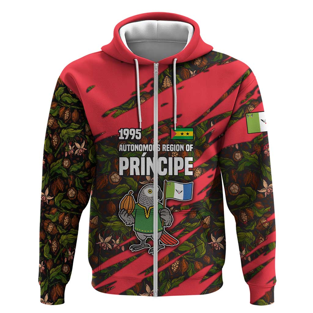 Principe Autonomous Region Hoodie with Parrot Cacao and 1995 Flag Design TS04