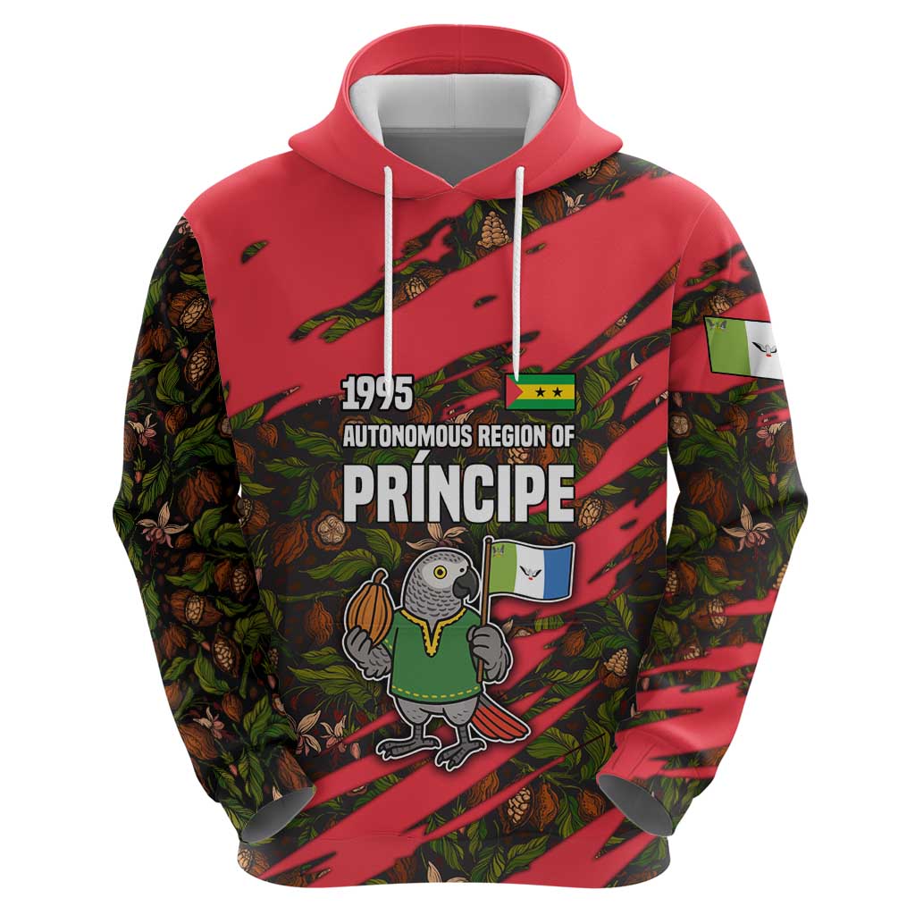 Principe Autonomous Region Hoodie with Parrot Cacao and 1995 Flag Design TS04
