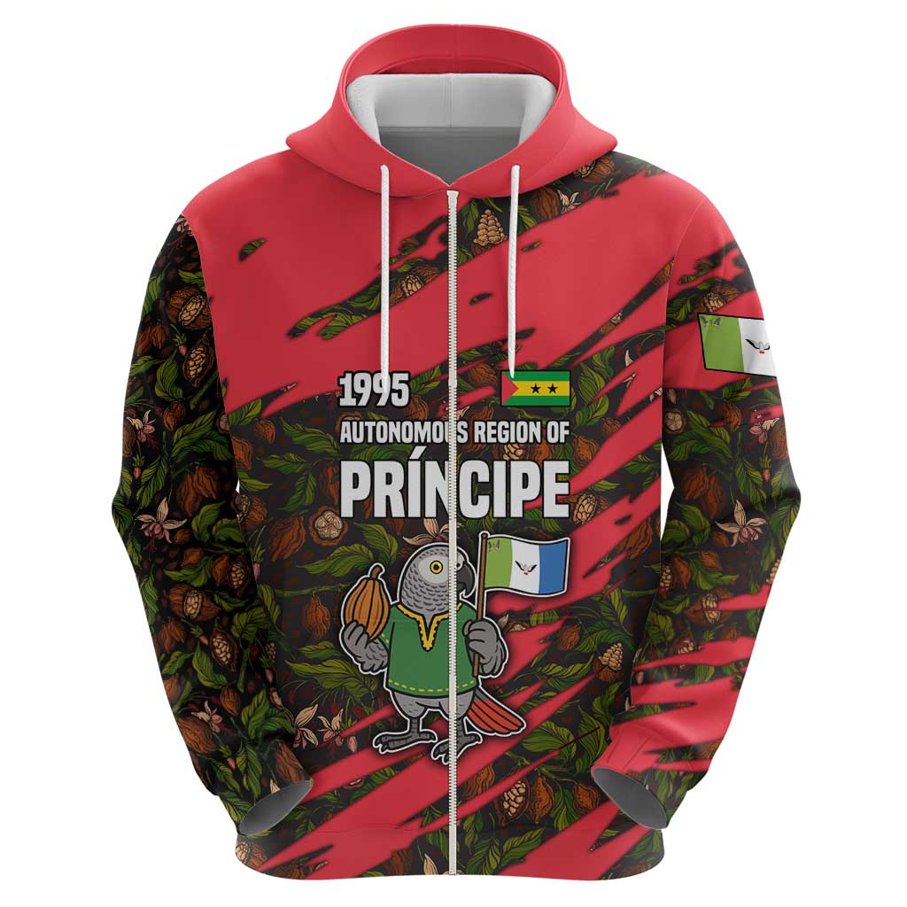 Principe Autonomous Region Hoodie with Parrot Cacao and 1995 Flag Design TS04
