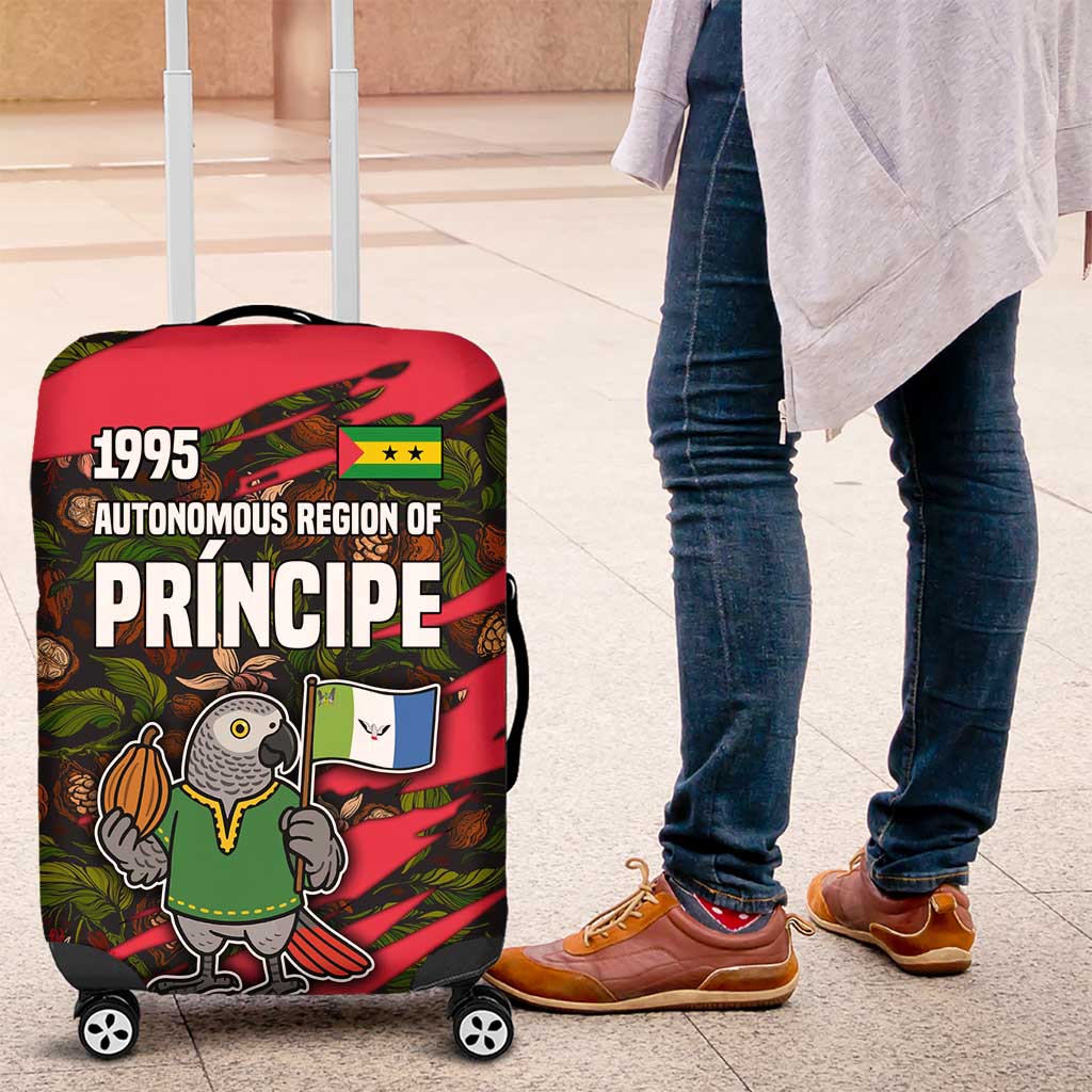 Principe Autonomous Region Luggage Cover with Parrot Cacao and 1995 Flag Design TS04