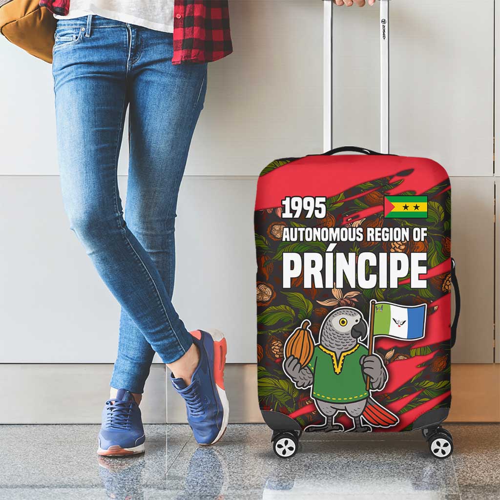 Principe Autonomous Region Luggage Cover with Parrot Cacao and 1995 Flag Design TS04