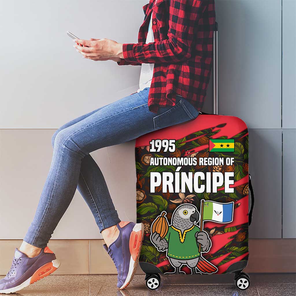 Principe Autonomous Region Luggage Cover with Parrot Cacao and 1995 Flag Design TS04