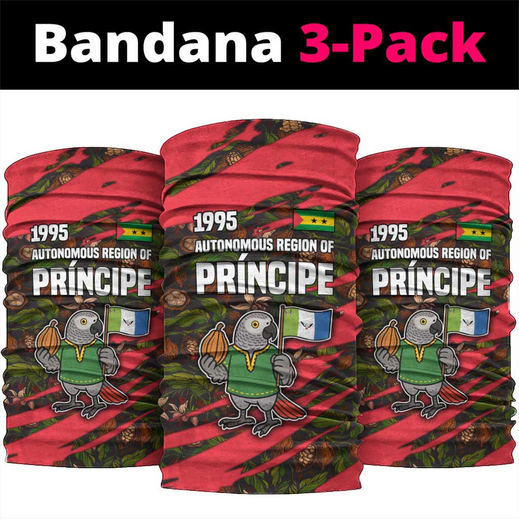 Principe Autonomous Region Neck Gaiter with Parrot Cacao and 1995 Flag Design TS04
