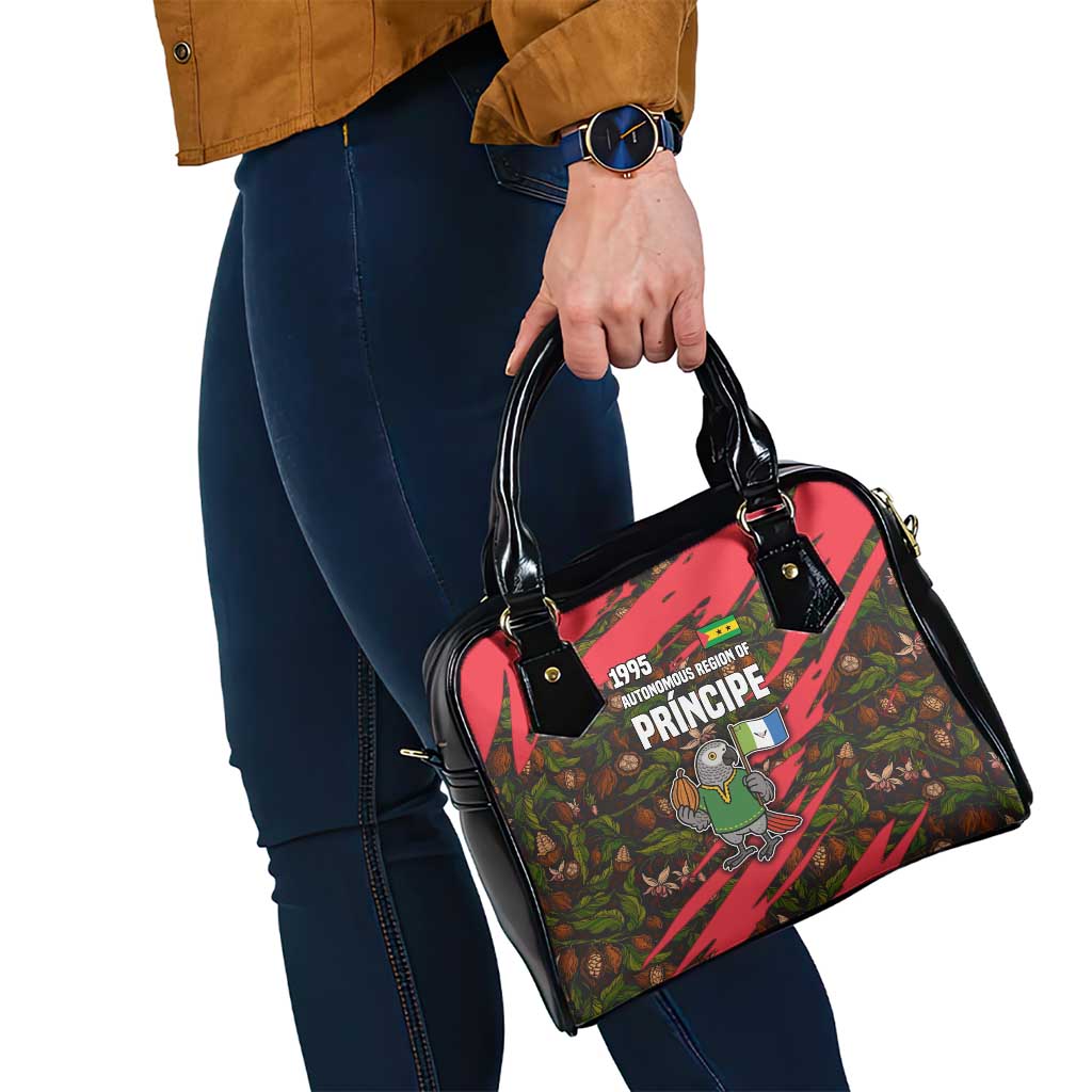 Principe Autonomous Region Shoulder Handbag with Parrot Cacao and 1995 Flag Design TS04