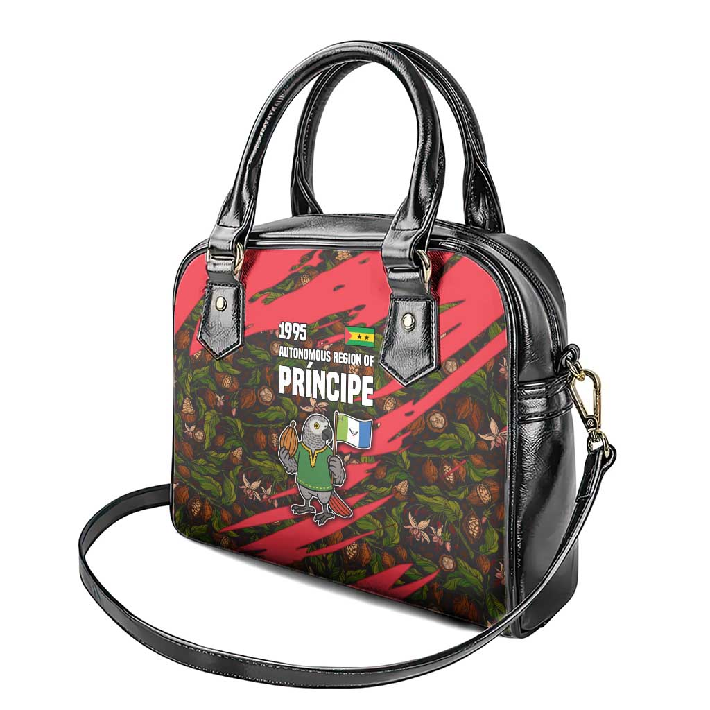 Principe Autonomous Region Shoulder Handbag with Parrot Cacao and 1995 Flag Design TS04