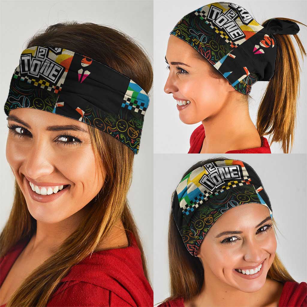 Ska Two Tone Neck Gaiter with Colorful Checkerboard Music Art Carnival Festival TS04