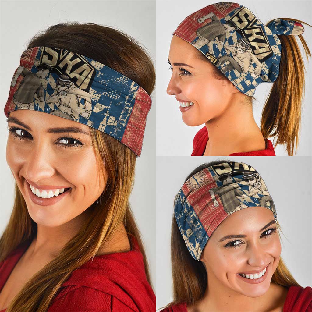 Ska 2 Tone Neck Gaiter Big Ben Dance Two Tone Blue Checkerboard TS04