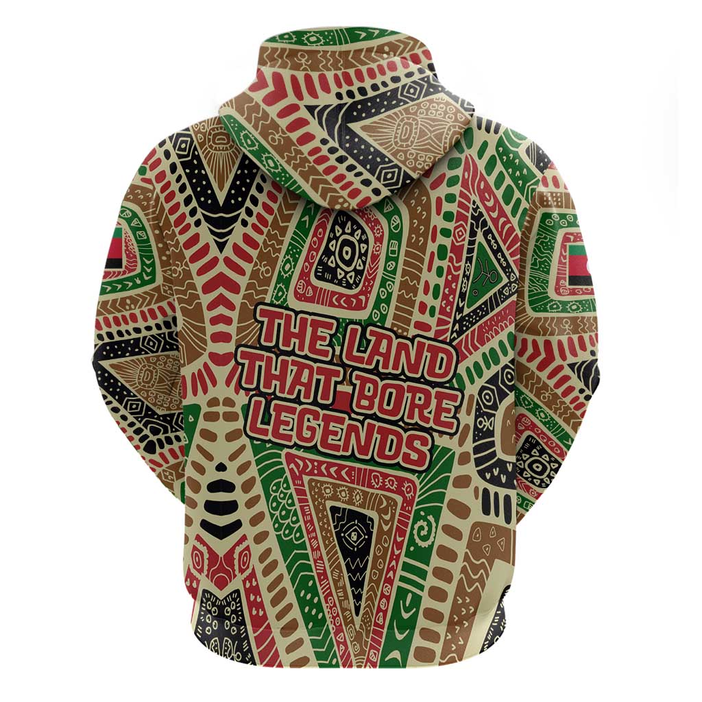 Darfur Sudan Hoodie with Red Green Beige Tribal Pattern TS04
