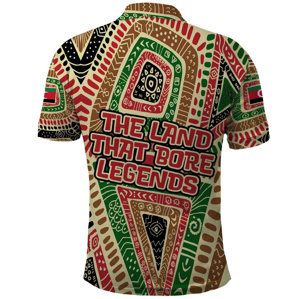 Darfur Sudan Polo Shirt with Red Green Beige Tribal Pattern TS04