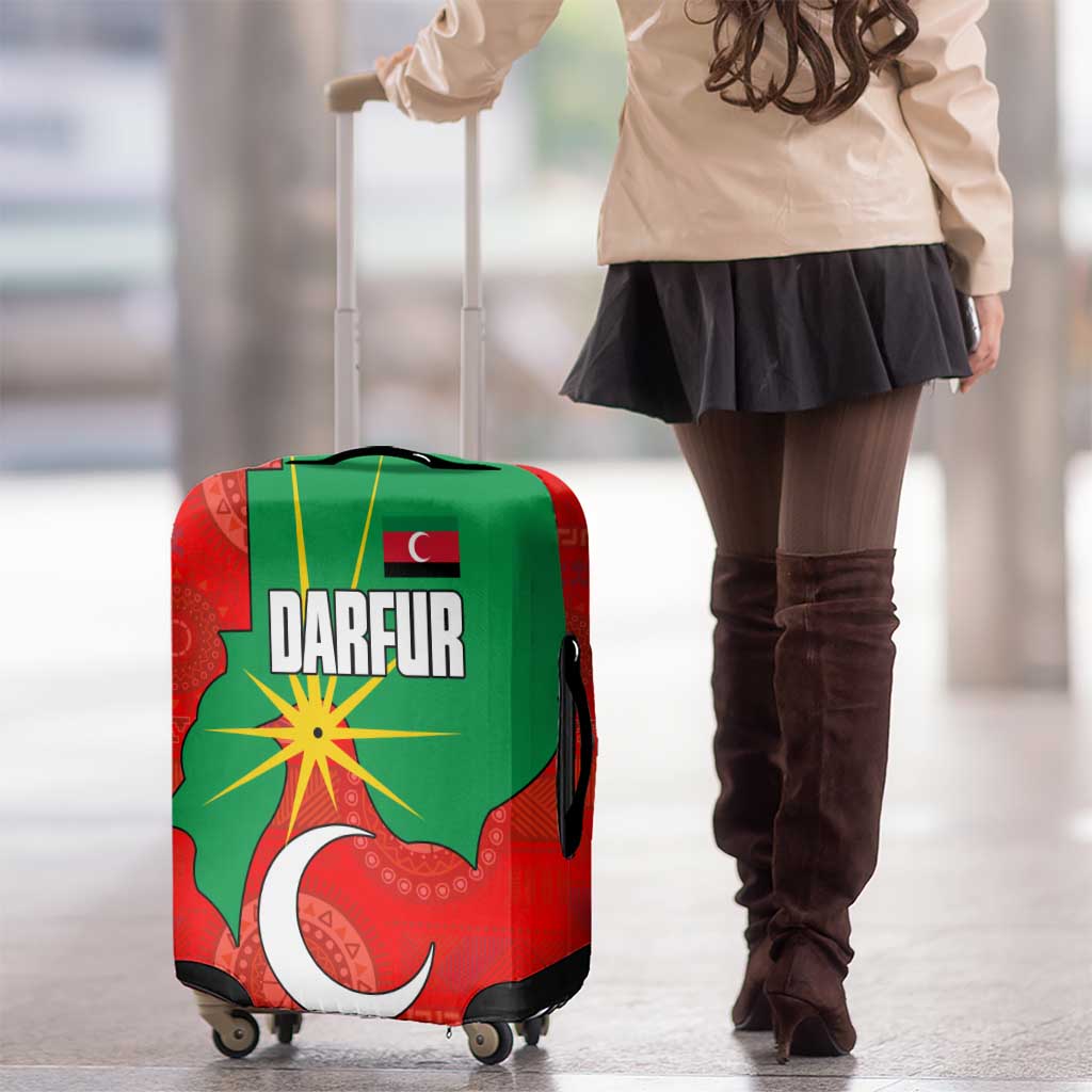 Darfur Sudan Luggage Cover with Red Green Yellow Crescent Star TS04