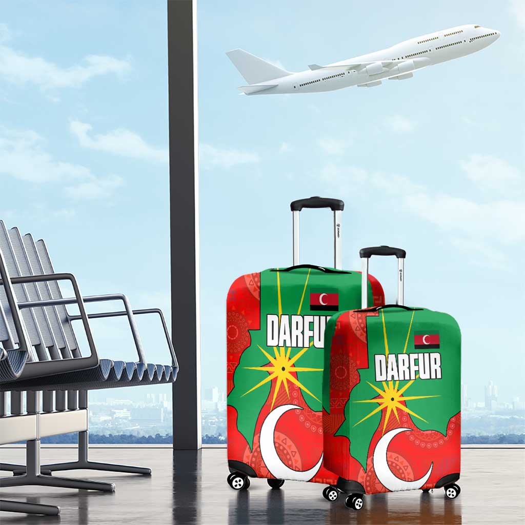 Darfur Sudan Luggage Cover with Red Green Yellow Crescent Star TS04