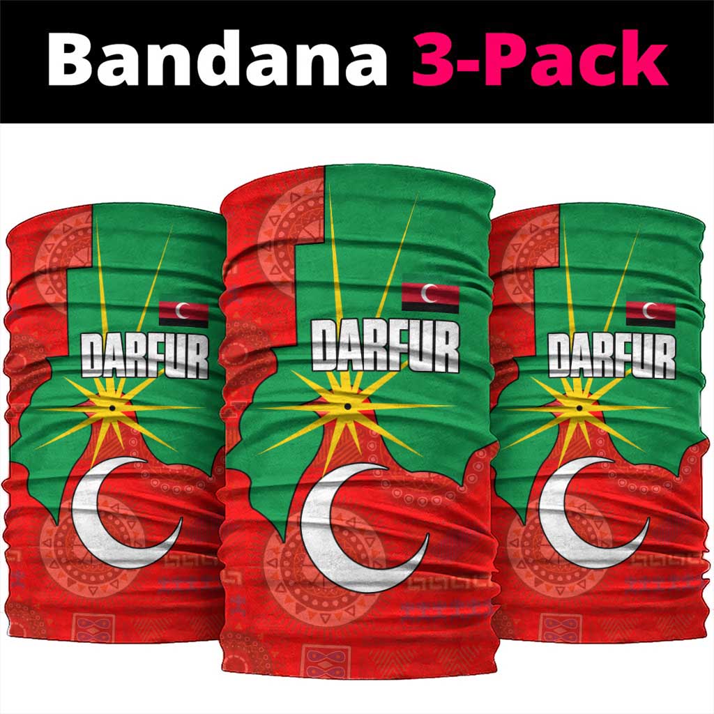 Darfur Sudan Neck Gaiter with Red Green Yellow Crescent Star TS04