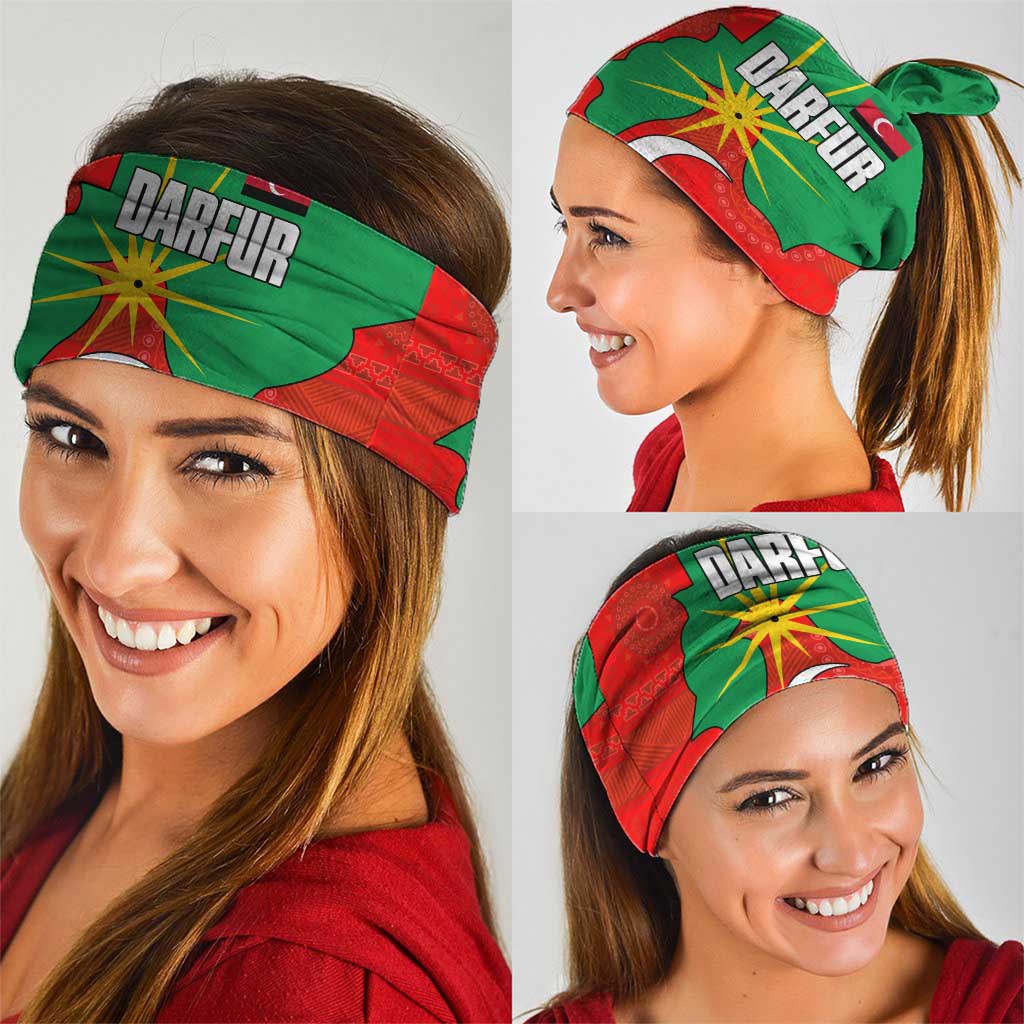 Darfur Sudan Neck Gaiter with Red Green Yellow Crescent Star TS04